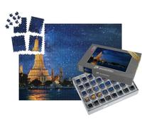 puzzleYOU : Smart Sorted® | Puzzle Photo 1000 pièces « Wat Arun : Temple de Bangkok avec Voie lactée de Nuit, Thaïlande »