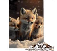 Puzzling for Gift Baby Fox in Snow 1000 Piece Jigsaws for Adults Cardboard Puzzles for Adults Kids 12+ Educational Games for Adults and Kids 1000pcs（26x38cm）