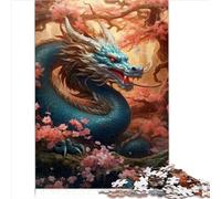 Puzzling for Gift Japanese Dragon Cherry 1000 Pieces for Adults Gifts Cardboard Puzzles for Adults Kids 12+ Precision Cut 1000 Piece Jigsaw Puzzle 1000pcs(26x38cm)