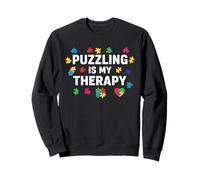 Puzzling is My Therapy Citation Puzzle pour Fans Sweatshirt