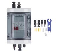 PV Combiner Box IP65 Solar Photovoltaic Combiner Box with DC500V 32A Circuit Breaker Protector for Grid Connected Off Grid Solar Panel Systems