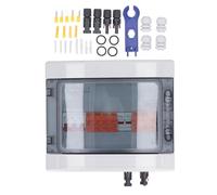 PV Solar Combiner Box IP65 Étanche Robuste Durable Lightning Arrester Disjoncteur 15a Installation Facile pour Sur Grille Hors Réseau Énergie Solaire Systèmes PC ABS (DC500V)