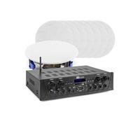 Power Dynamics PV240BT Système Audio Stéréo 4 Zones avec Bluetooth Amplificateur 400W 8 Haut-Parleurs Plafond 5 25""