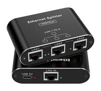 PVBCTCSID Répartiteur RJ45 1 À 3 1000Mbps Switch Ethernet Splitter Gigabit Switch Internet 3 Ports LAN Cable Splitter Supporte 3 Appareils en Même Temps Fonctionne avec des Câbles Cat5/6/6E/7/8