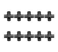 PVC 6 Way Pipe Fittings 20mm | 90 Degree Elbow Connector for Secure Joints | 10PCS Plastic Pipe Fittings for Water Pipes/Furniture/Greenhouse | Strong Construction (Noire)