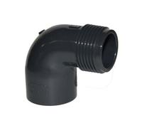 'PVC 90 ° D 50 mm x 1 1/2 filetage extérieur