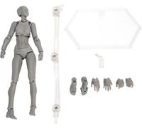 PVC Artists Action Figure Model Human Drawing Model Woman Mannequin Decoration(Gray )
