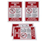 PVC Autocollant « Démarchage Interdit » 4 Pièces | Message Visible pour Protéger la Vie Privée, Pose Facile sur Murs, Boîte aux Lettres, Bureaux et Vitrines Commerciales