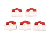 PVC Ball Valve with Flat T Handle | 5 - Pack for Water Flow Control | Swimming Pool/Sprinkler/Aquarium Safe Switch | Manual On - Off Valve for Supply Lines (20mm)
