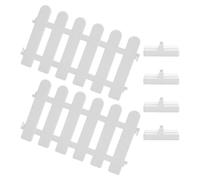 PVC Blanc Clôture Décorative de Jardin, Bordure de Plantes | Design Sûr Piquet au Sol, sans Odeur, pour Parterres de Fleurs et Aménagement DIY