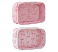 PVC Bowknot Sacs cosmétiques Transparents pour Femmes, Sac de Rangement de Poche de Voyage de Toilette pour Cadeaux de Voyage d'anniversaire (Style 1 + Style 2)