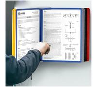 Pvc Bureau Flip Vitrine Dossier Mural Support de Référence Unité d'organisation de référence 20 poches d'affichage double face Système de référence Flip & Find Affichage de référence Couleur Document