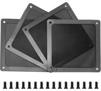 PVC Fan Filters,120mm PC Ventilation Grid Filter,Dustproof Mesh Case with Magnetic Frame,for Computer,Power Supply,Modems (4 Pieces,Black)