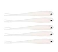 PVC Fishing Lures 10 Pack | 13cm Lifelike Bait with Fish Attractant Scent | Saltwater/Freshwater Soft Lures for Bass/Trout/Catfish | Reusable Sustainable Design (White)