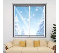 PVC Kit de Film Thermique pour Contre Le Froid Transparent pour Protection Contre Le Froid Film Isolant Autocollant pour Fenêtre D'hiver Réutilisable Bordure Blanc (140x160cm)