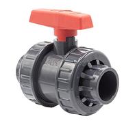 PVC-Kugelhahn I 40mm I 1 1/4 Zoll I Typ AK I für Klebemuffen und Fittinge I Absperrhahn 2-Wege I PVC-Rohrverbinder I Kugelschieber für Pool- und Teichbau I bm032