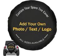 PVC Leather Custom Spare Tire Cover - Durable Personalized Tire Cover with Your Logo Photo Design - Waterproof Dust-Proof Universal Protector for Jeep, Trailer, RV, SUV, and More (16inch)