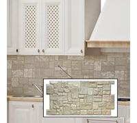 PVC Panneaux muraux 3D effet pierre, pour décoration murale intérieure, non adhésifs, 1 pièce, Light shell stone
