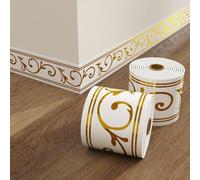 PVC Plinthe Souple Autoadhésive Imperméable Bande Décorative, Mur Garniture Design Peel and Stick pour Murs, Placards, Sols, Travail(O)