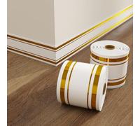 PVC Plinthe Souple Autoadhésive Imperméable Bande Décorative, Mur Garniture Design Peel and Stick pour Murs, Placards, Sols, Travail(O)