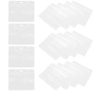 PVC Porte-badge Modèle 033 Horizontal Transparent 20 Pièces | Fermeture Zippée Refermable, Protection Étanche et Anti-poussière, avec Fentes et Trous pour Cordon