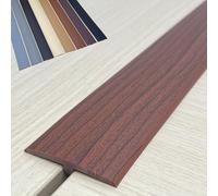 PVC Profilé En T Barre De Seuil 1 Mètres De Porte Plinthe Souple Autoadhésive Autocollant Autocollant Profil Transition Sol Compatible Joint Plan De Travail Cuisine(Walnut,5cm*600cm)