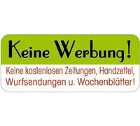 PVC Stickers pour boîte aux lettres - Boîte aux lettres pas de la Publicité - 302081 - Taille env. 48 x 20 mm