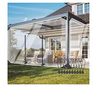 PVC Tarpaulin, Rideau de bâche en PVC Transparent for extérieur, imperméable, avec Portes zippées, Plusieurs Tailles(360x250cm(11.8 * 8.2ft))