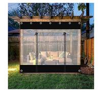 PVC Tarpaulin, Rideau en bâche Transparente en PVC imperméable avec Fermeture éclair et œillets for pergola, Patio, Porche, Plusieurs Tailles, Noir et Transparent(160x250cm(5.2 * 8.2ft))