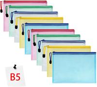 Pvc Zip Document Folder,10 X B5 Zip File Bags Storage Bags For Cosmetics,Office Items,Travel Accessories,10 Colours.[Q15]