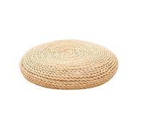 Pvczool Coussin de Tissage Fait à la Main de Pouf Naturel Rond Remplissez L'Oreiller de Soie de Soie Coussin de SièGe de Chaise de Yoga Doux Coussin de FenêTre (B)