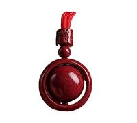 PVFRTGYHU Pendentif cinabre sculpté à la main, collier de vérité à Six caractères de personnalité de
