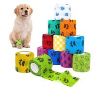 PVFZXS Lot de 12 rouleaux de bandages pour chien - 2,5 cm x 4 m - Élastique et respirant - Convient pour les chiens, les chats et les chevaux avec des langues et des gonflements dans les forelimbs,
