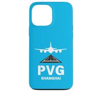 PVG Airport Shanghai, China Airplane atterrissage sur Piste Coque pour iPhone 13 Pro Max