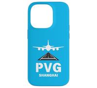 PVG Airport Shanghai, China Airplane atterrissage sur Piste Coque pour iPhone 14 Pro