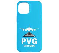 PVG Airport Shanghai, China Airplane atterrissage sur Piste Coque pour iPhone 15