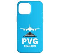 PVG Airport Shanghai, China Airplane atterrissage sur Piste Coque pour iPhone 16 Pro Max