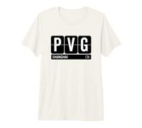 PVG Shanghai Chine, Souvenir de Voyage Blanc T-Shirt Haut de Gamme