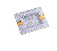 PVGYUJFD Cendrier en Acier Inoxydable, Ensembles de cendriers for Cigarettes cendrier décoratif Bureau KTV Clubhouse à cigares carré Peinture dorée créative Artisanat en céramique