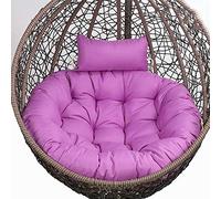 PVGYUJFD Coussin pour Chaise œuf, Chaise Suspendue d'extérieur, Coussin de siège Rond épais for balançoires, Grande Housse de Coussin de Chaise hamac Lavable avec Oreiller(Purple)