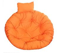 PVGYUJFD Coussin pour Chaise œuf, Siège de balançoire Suspendu d'extérieur, Grand Coussin épais de Chaise hamac de Jardin avec Appui-tête réglable, Coussins de Chaise lavables(Orange)