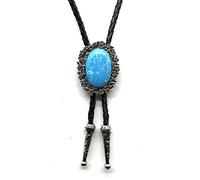PVGYUJFD Cravates pour Hommes, Cravates - Classique Ethnique Rose en Relief Agate Bola Cravate Rétro Tendance Cravate À Cordon, Hip Hop Mode Costume Chemise Accessoires Nouveauté Bijoux(Blue)