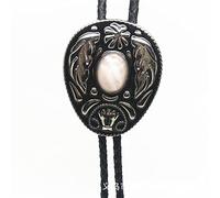 PVGYUJFD Cravates pour Hommes, Cravates - Plume en Relief Agate Cristal Bola Cravate Rétro Tendance Shoestring Cravate, Hip Hop Mode Costume Chemise Accessoires Bijoux Cadeau(Pink)