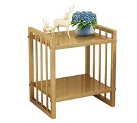 PVGYUJFD Étagère de Rangement Table de Chevet/étagère en Fer forgé de Style Nordique Ins, Armoire de Rangement à Double Couche for Salon(Gold)