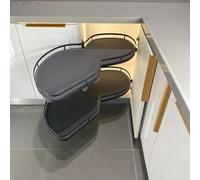 PVGYUJFD Étagères intérieures, Armoire d'angle de Rangement extractible, système Verrouillage Silencieux réglable en Hauteur for Armoire 36 pouces/900 mm, Plateau pivotant à 2 Niveaux(Pull Out Left)