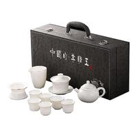PVGYUJFD Services à thé, Service à thé 11 pièces, Tasses en Porcelaine Tendre avec 6, théière et boîte-Cadeau for Le Bureau, de l'après-midi, Coffrets Cadeaux-B