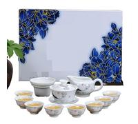PVGYUJFD Services à thé, Service à thé 12 pièces, Tasses en Porcelaine Tendre avec 8 boîte-Cadeau, Coffrets Cadeaux for, Bureau, Excellent Cadeau-I