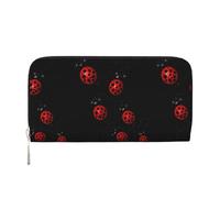 pvinnk Art Ladybug Tracks Portefeuille en cuir élégant pour femme Capacité Grand portefeuille décontracté Prêt à voyager, noir, One Size, Art