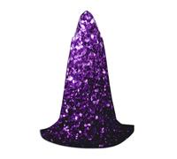 pvinnk Belle cape à capuche chaude violette à paillettes pour homme et femme pour carnaval, cosplay, costume de sorcière