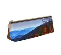 pvinnk Blue Ridge Mountains Trousse à crayons élégante et pratique avec fermeture éclair Motif triangle Grande capacité
